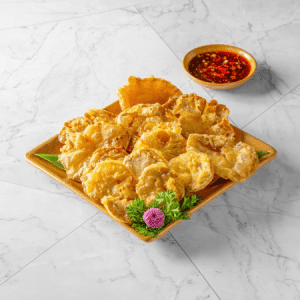 Tempura nấm bào ngư dùng kèm sốt me