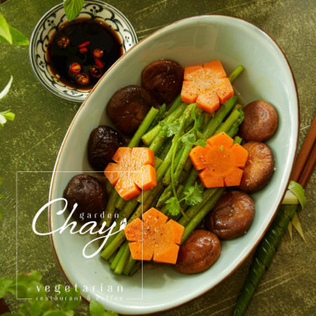 Măng tây áp chảo đông cô sốt