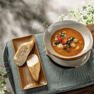 Nấm hầm pate chay với tiêu xanh